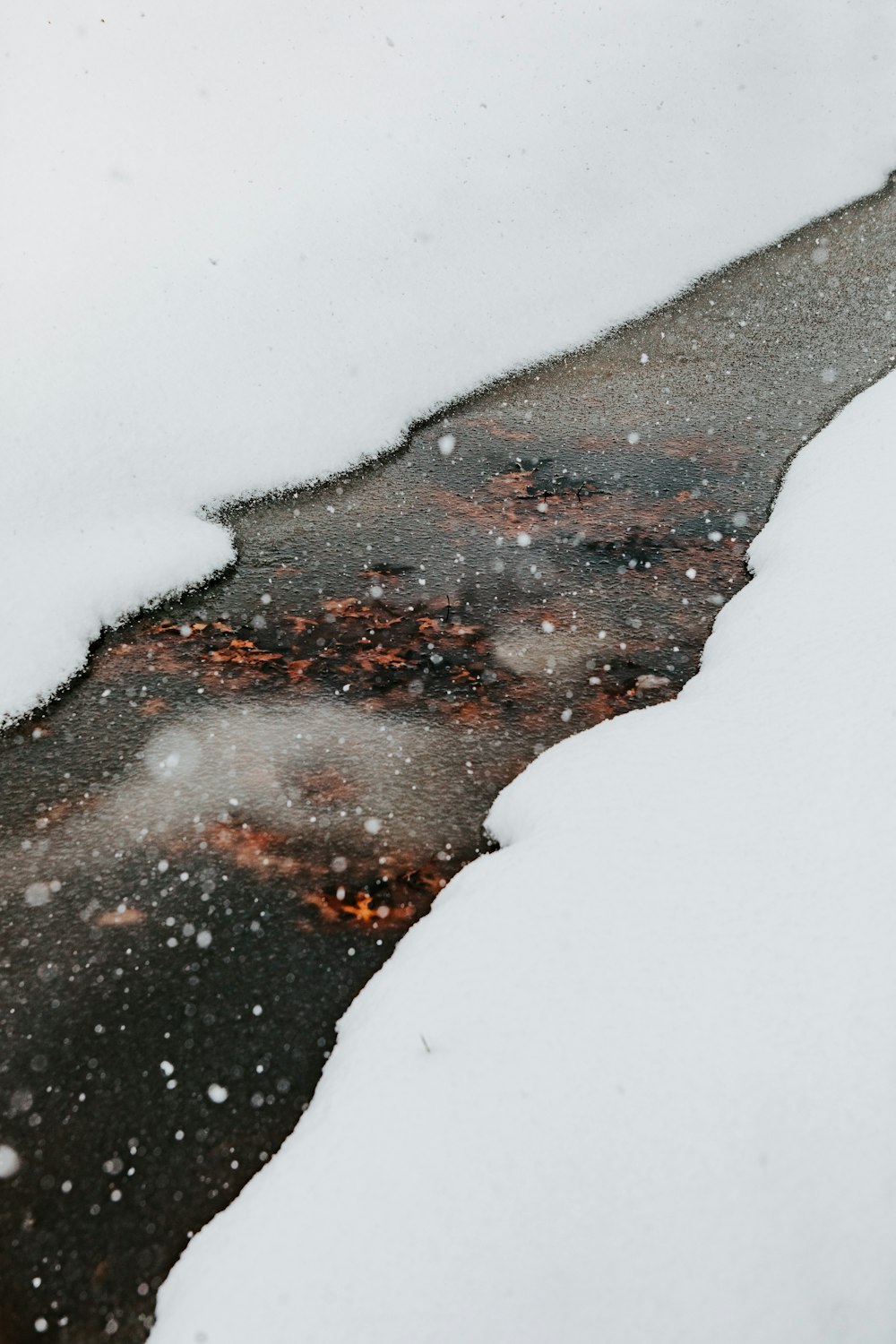 brown and white snow covered ground