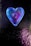 purple heart shaped ornament on black and white textile