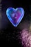 purple heart shaped ornament on black and white textile