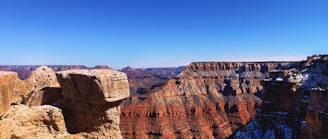 The breathtaking Barrancas del Cobre canyon landscape under a clear blue sky.