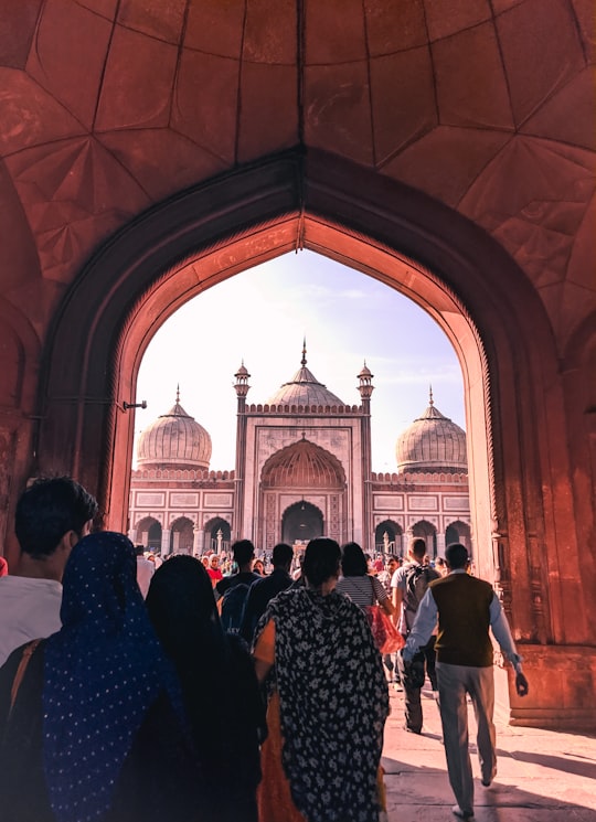 people in dome building during daytime in Jama Masjid India