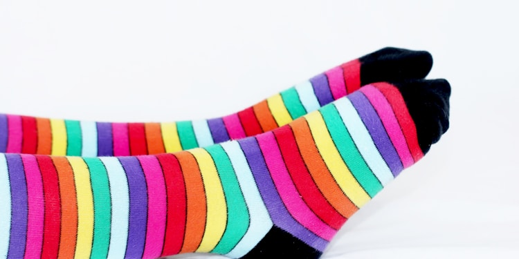 Rainbow socks for Gay Pride