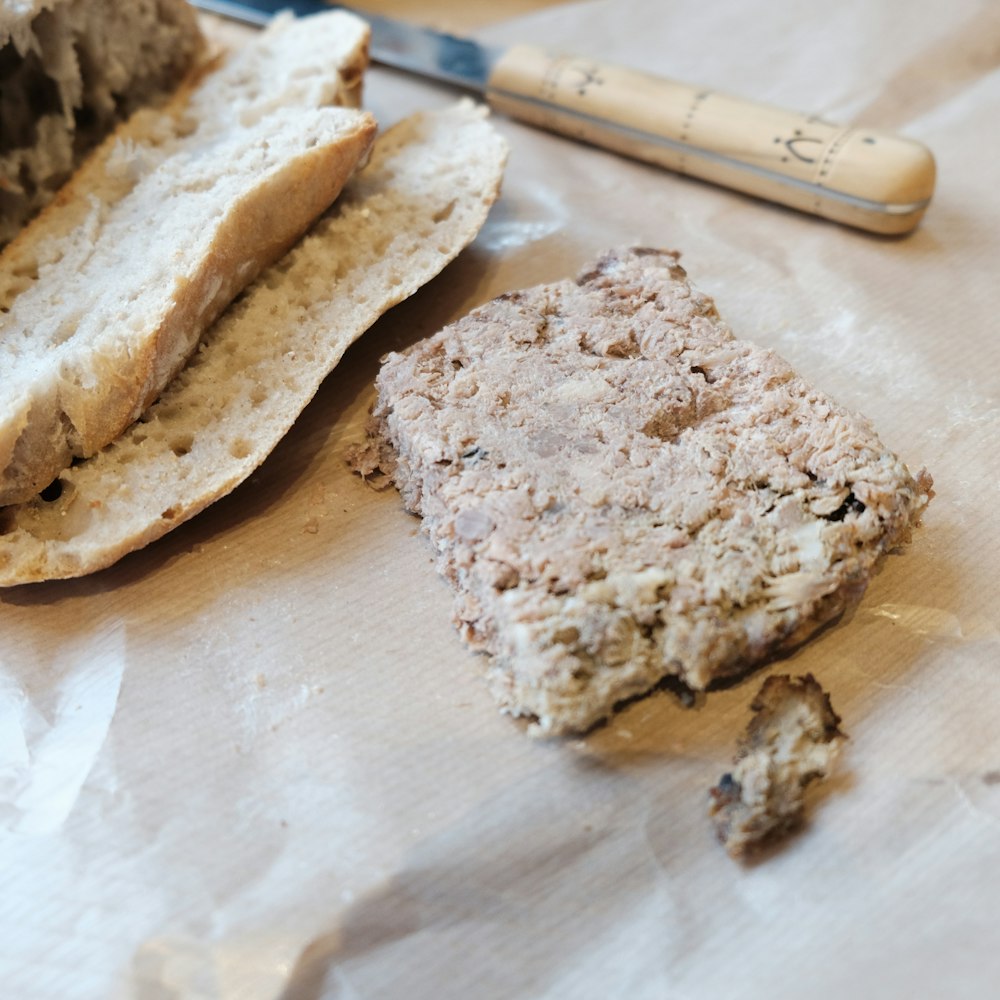 bread on white tissue paper