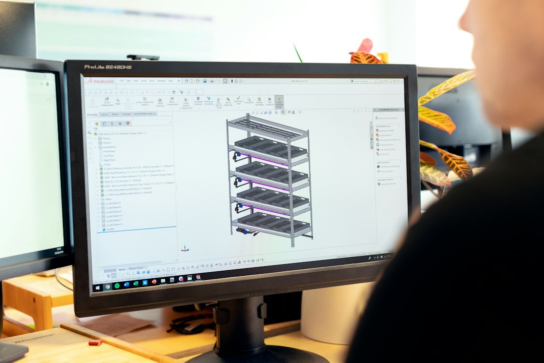 engineer checking 3D CAD model