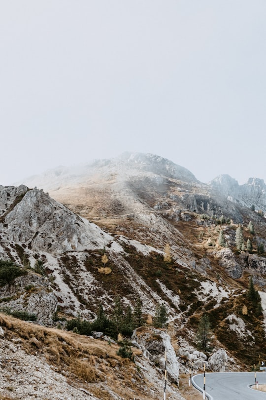 gray and white mountain under white sky during daytime in Tre Cime di Lavaredo Italy