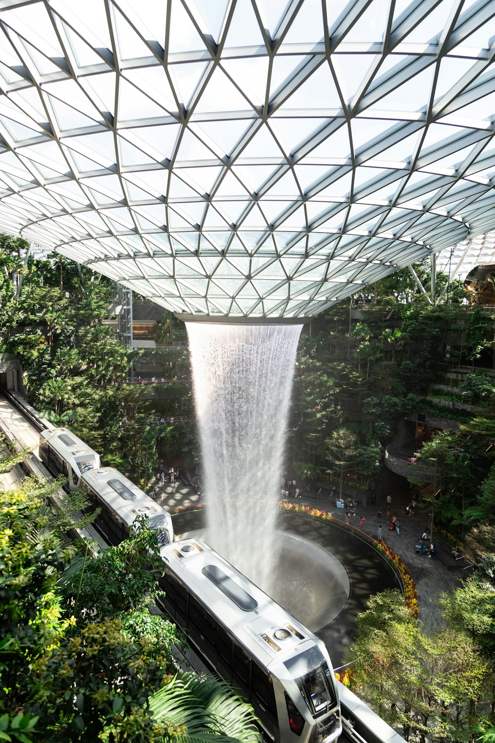 white round building with water fountain