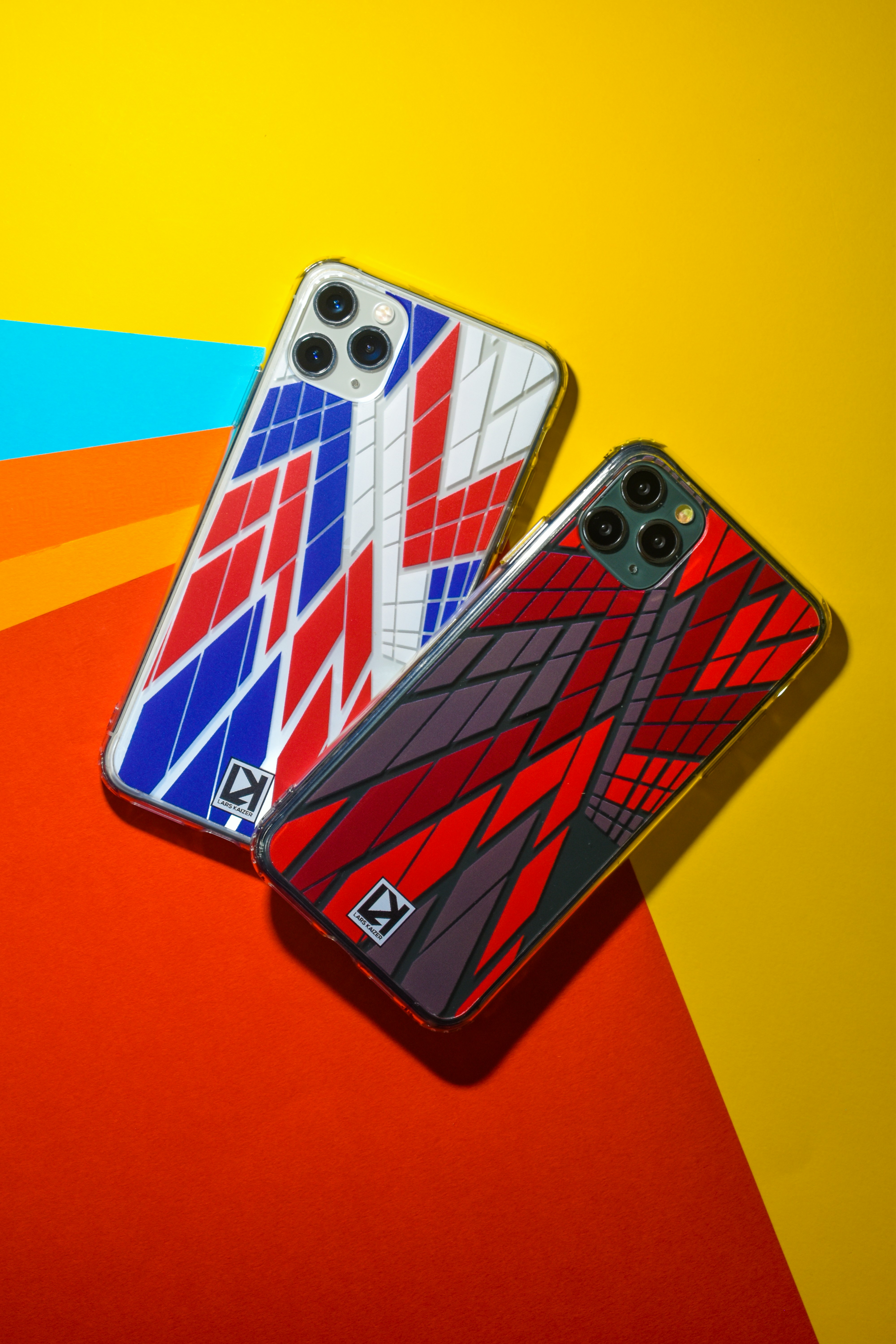 blue white and red iphone case