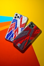 blue white and red iphone case