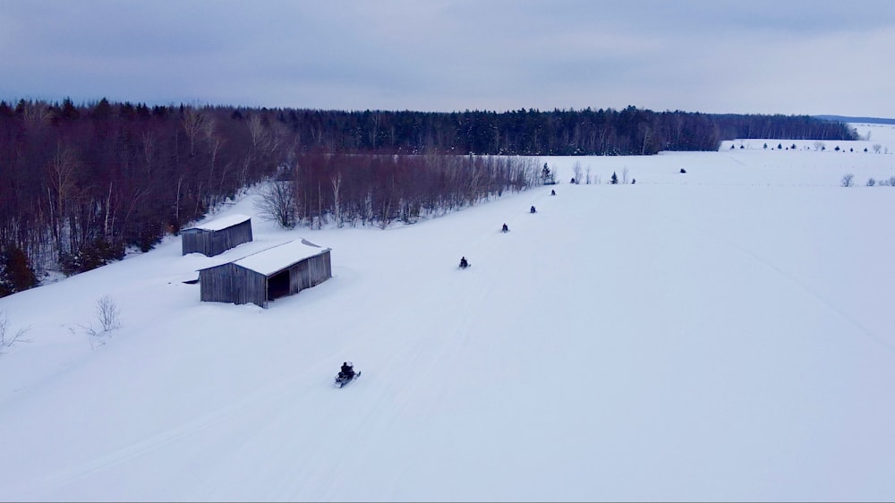 snow covered field during daytime