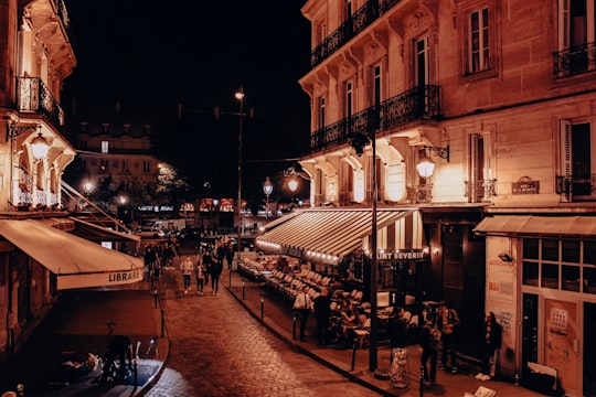 people walking on street near building during night time in Latin Quarter France