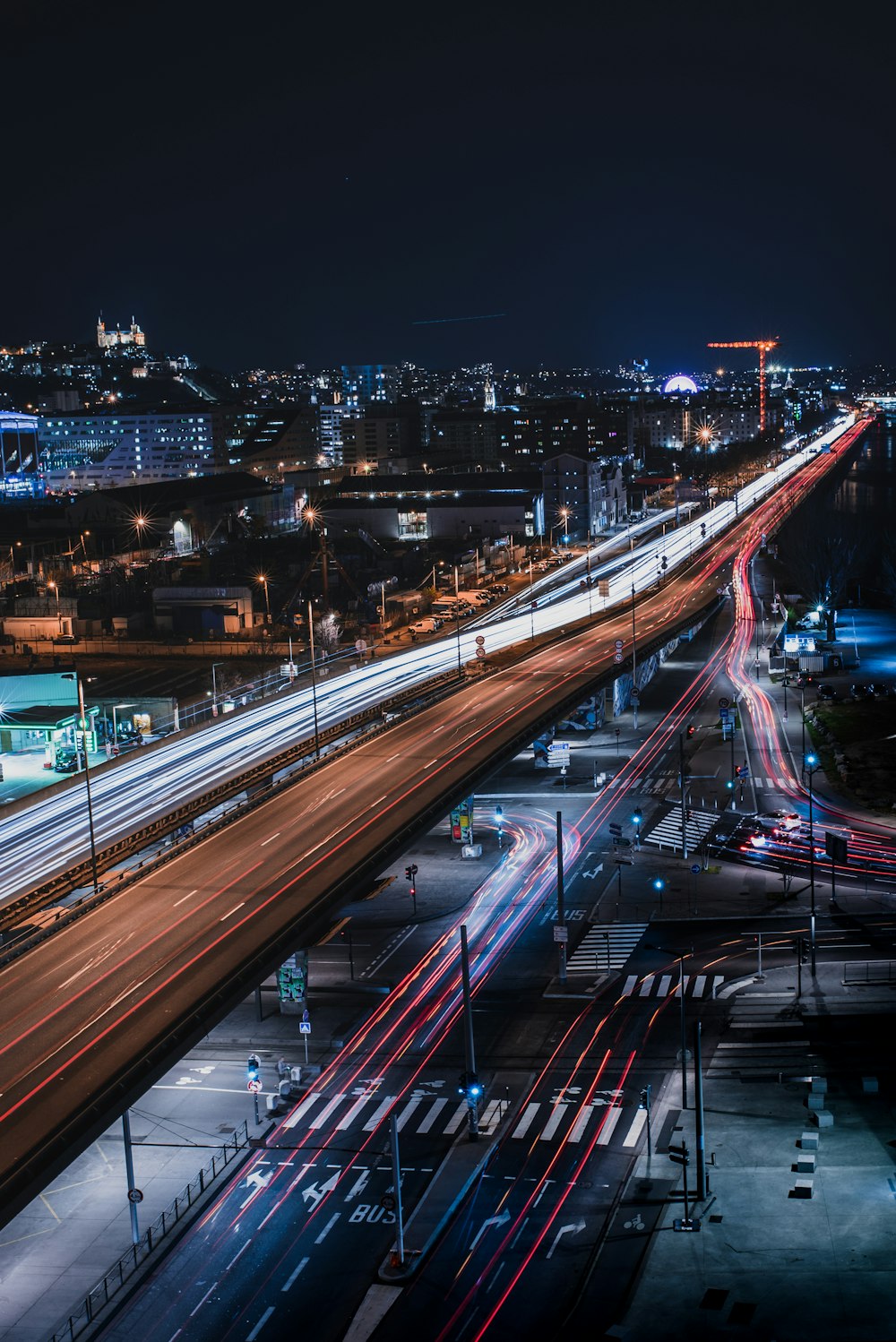 time lapse photography of cars on road during night time