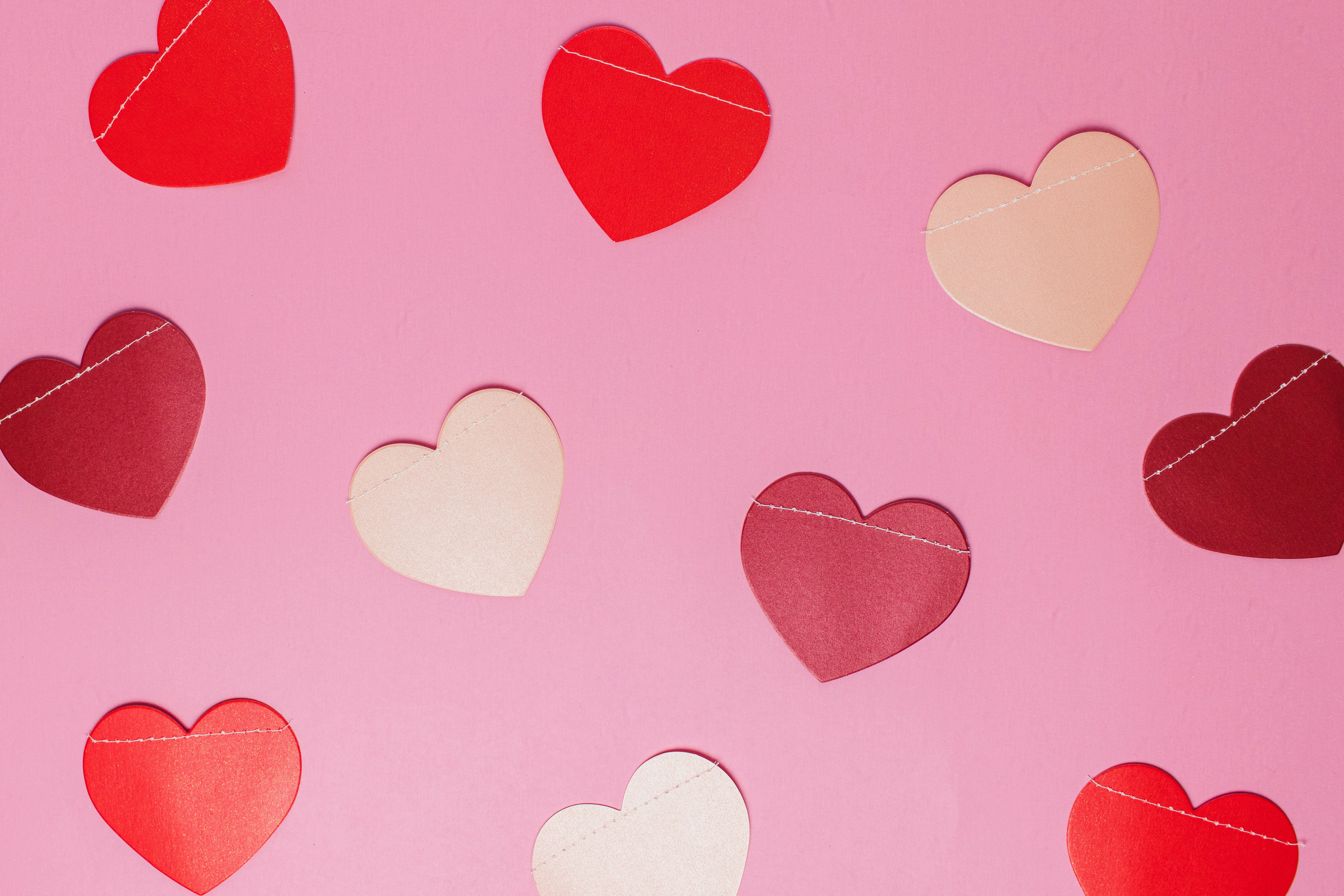 Valentine's Day Hearts Pink Background