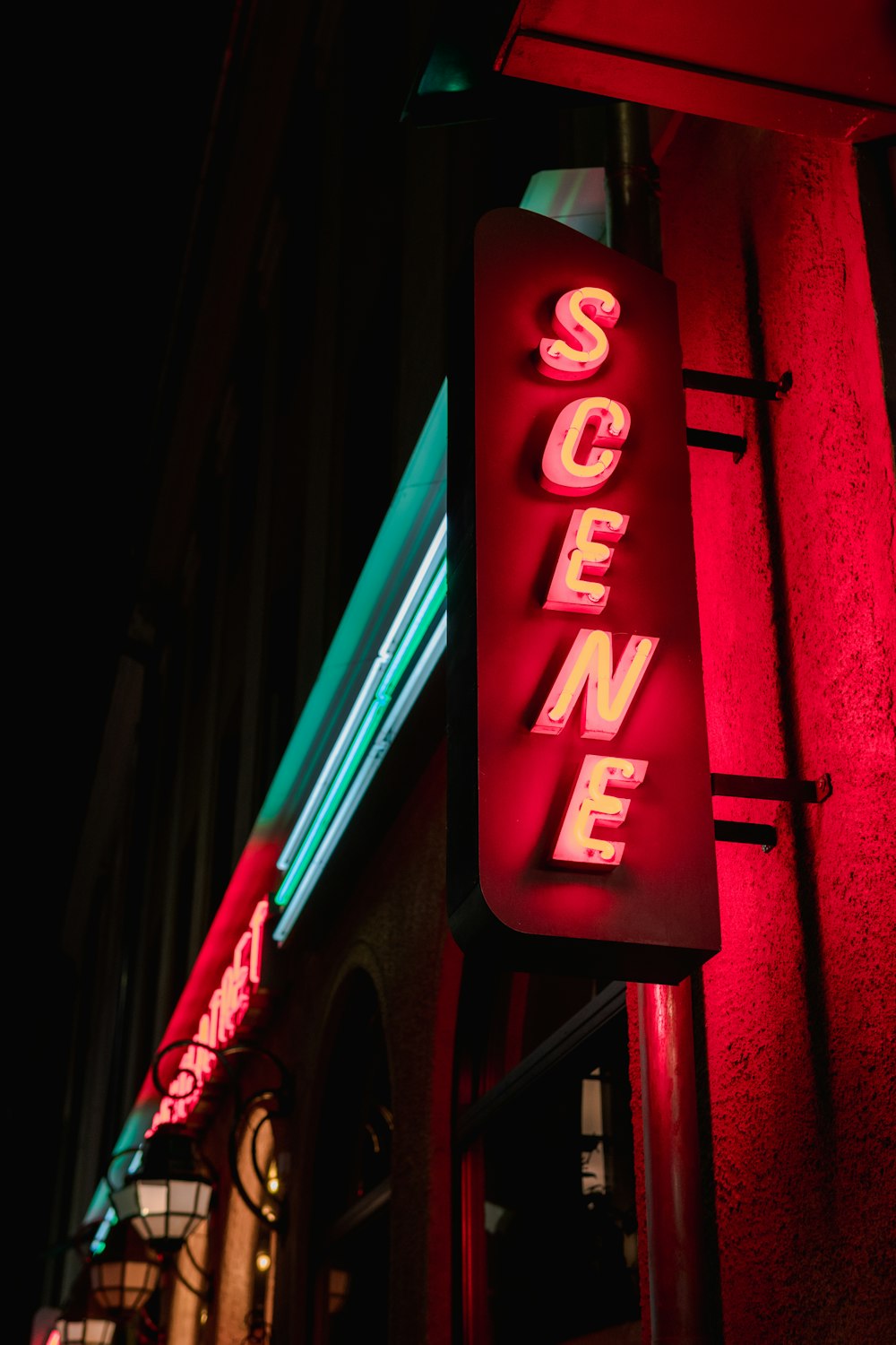 red and white UNK neon light signage