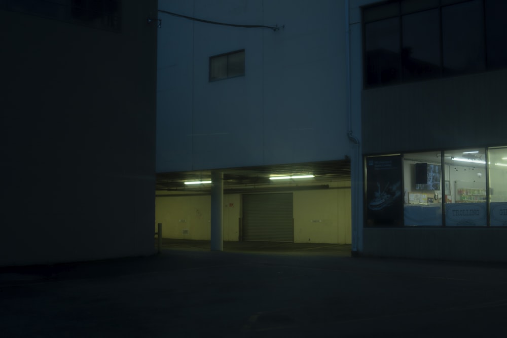 blue and white concrete building