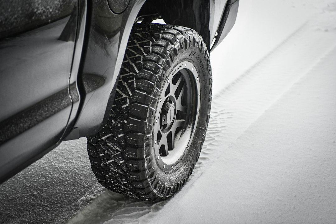 winter tyre closeup
