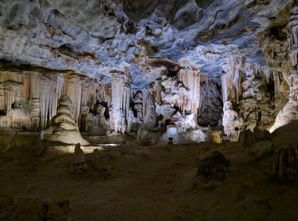 white and brown rock formation