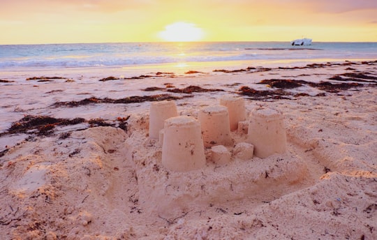 white rock formation on seashore during sunset in Punta Cana Dominican Republic