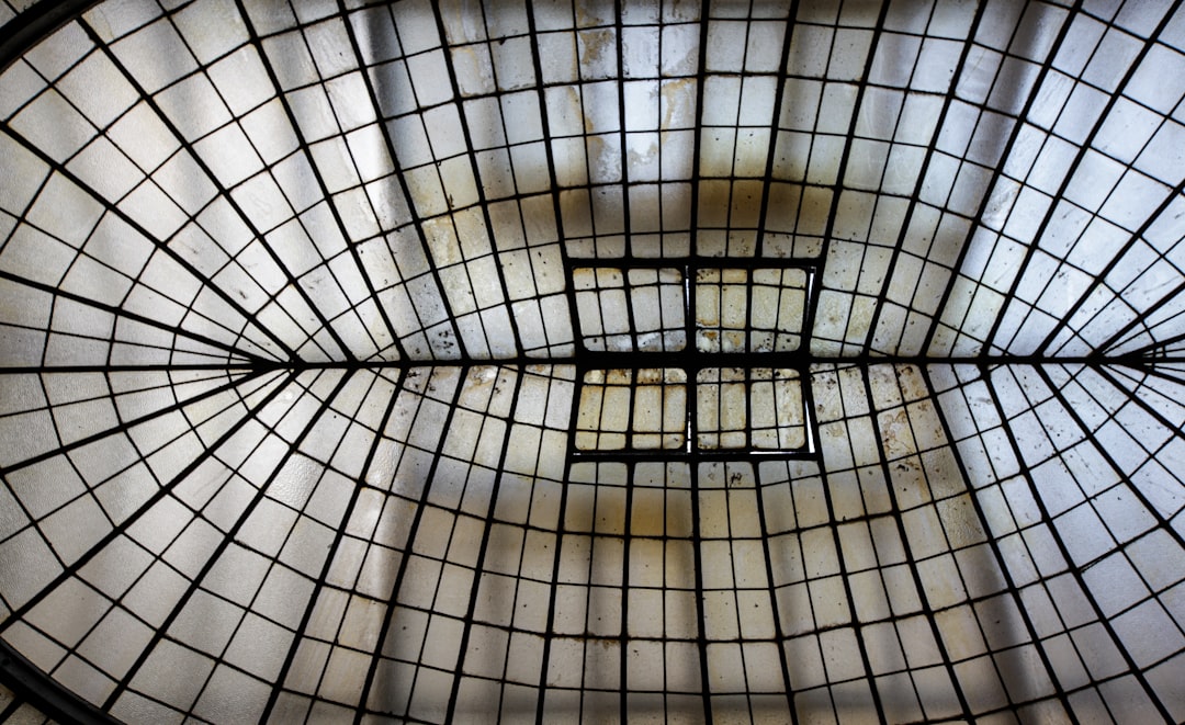 black metal frame glass ceiling