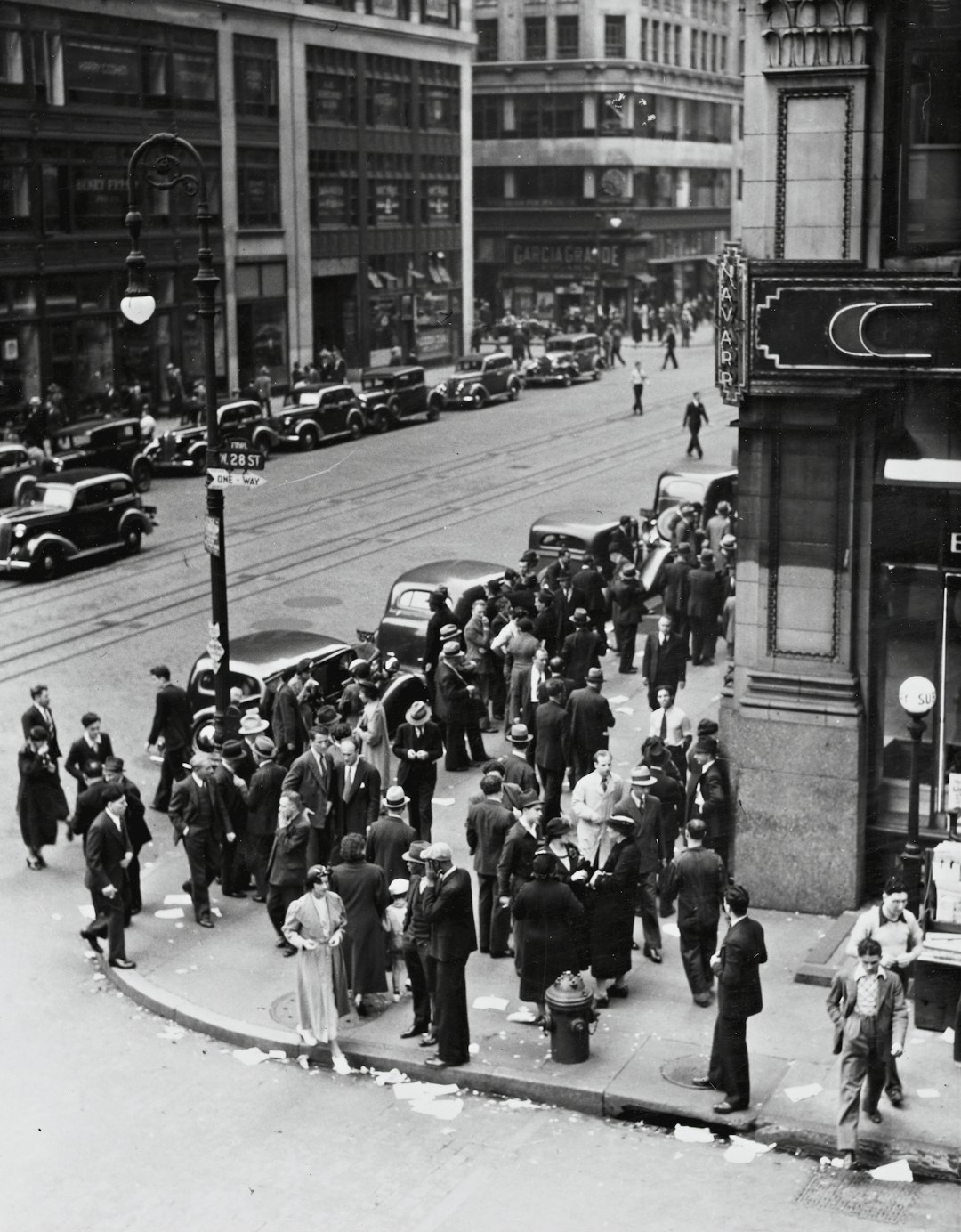 grayscale photo of people walking on street