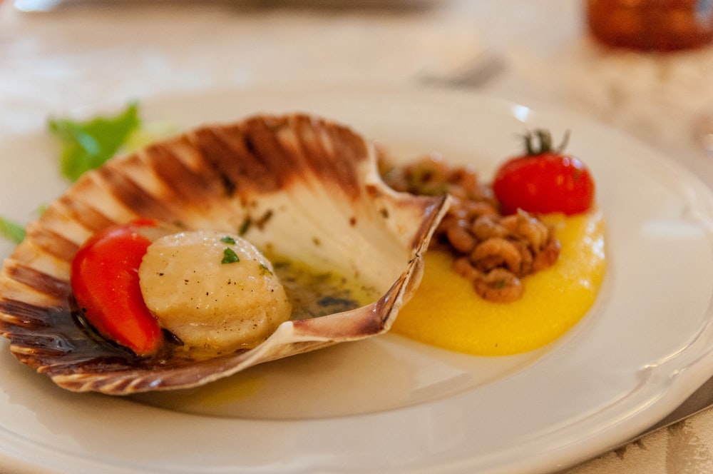 cooked food on white ceramic plate