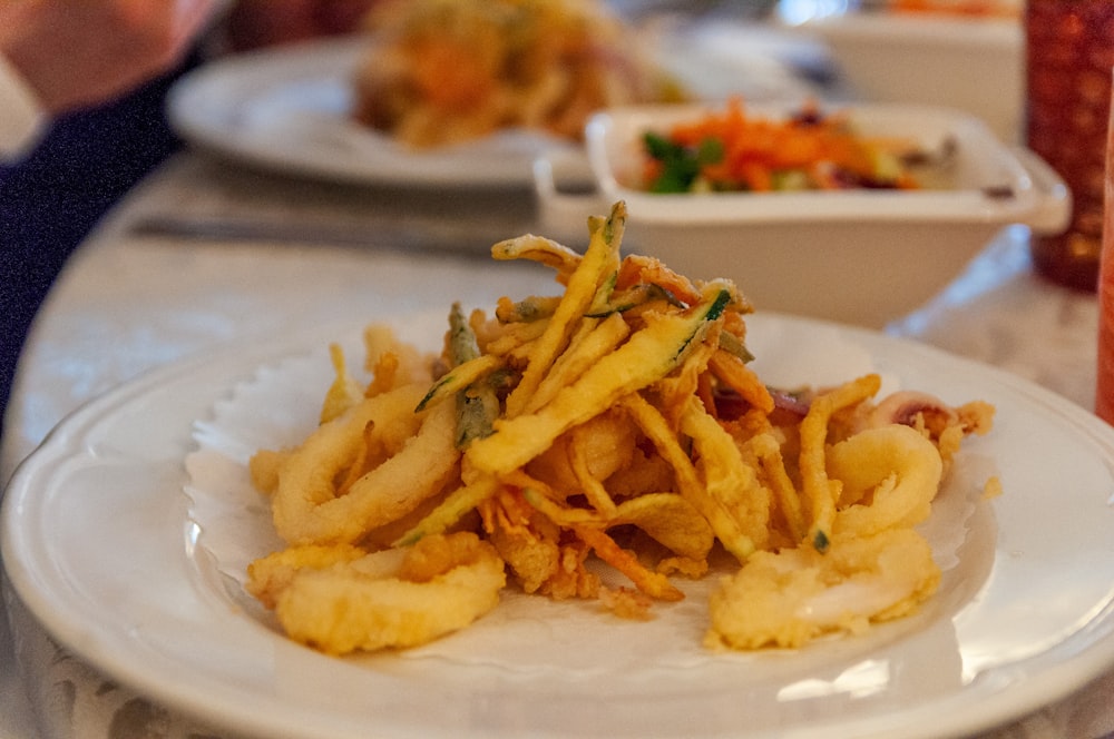 potato fries on white ceramic plate