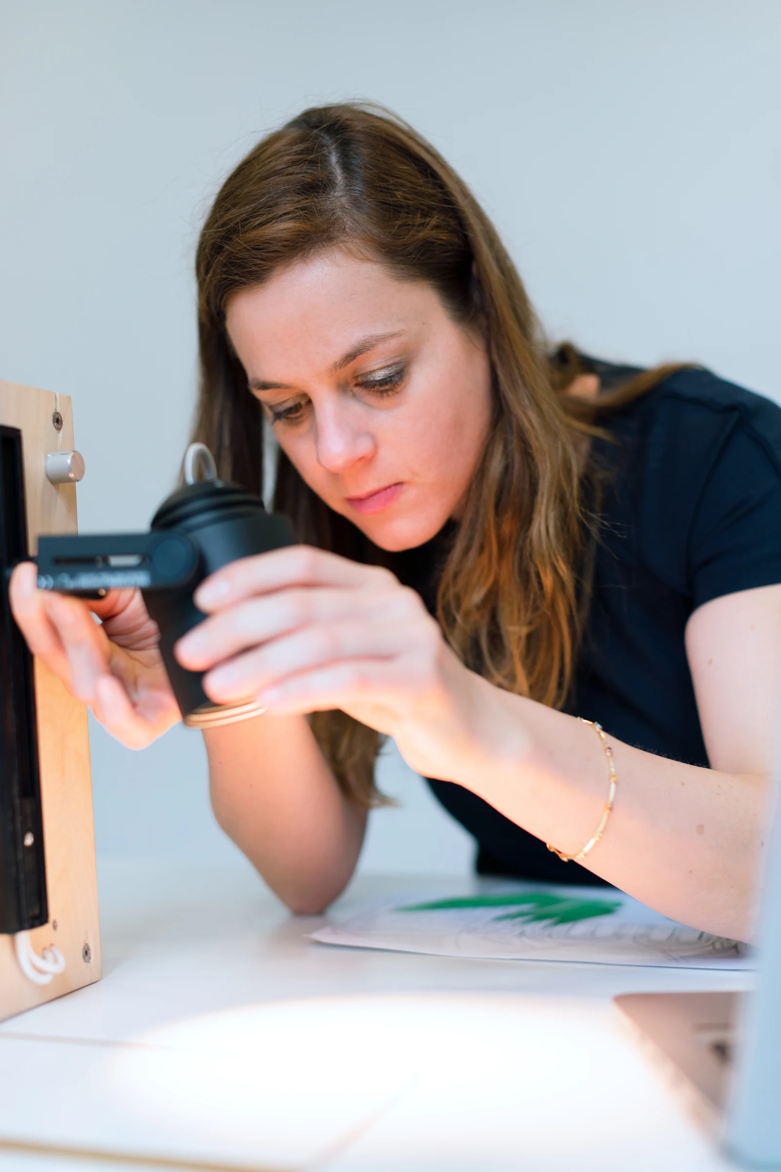 Electronics engineer working with technical equipment
