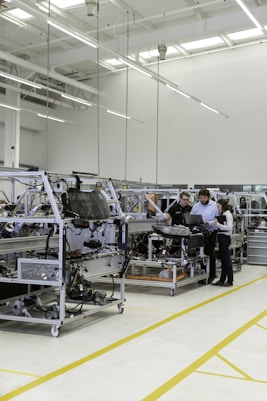 automation production line qc team working on vision systems