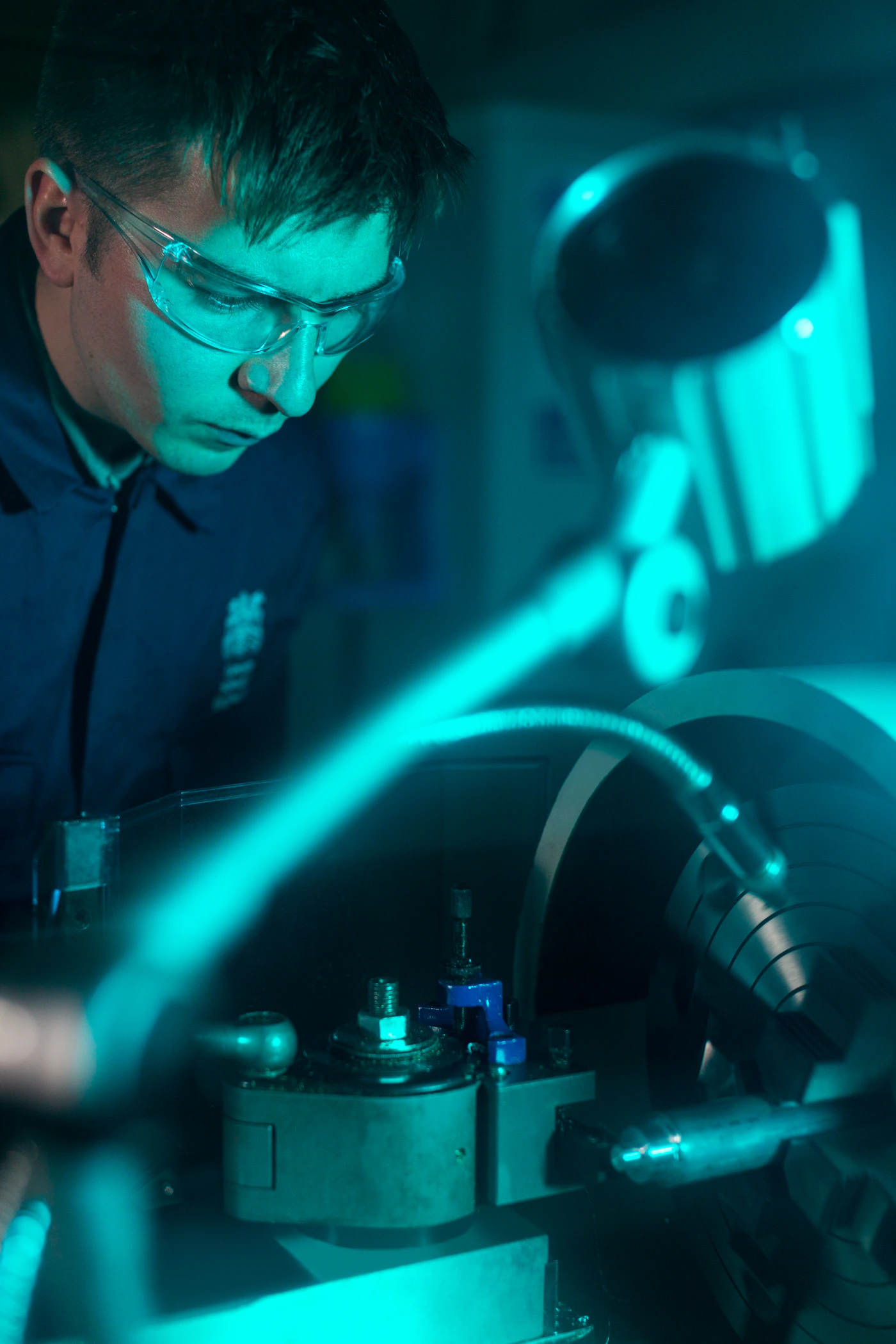 Engineer testing in a lab