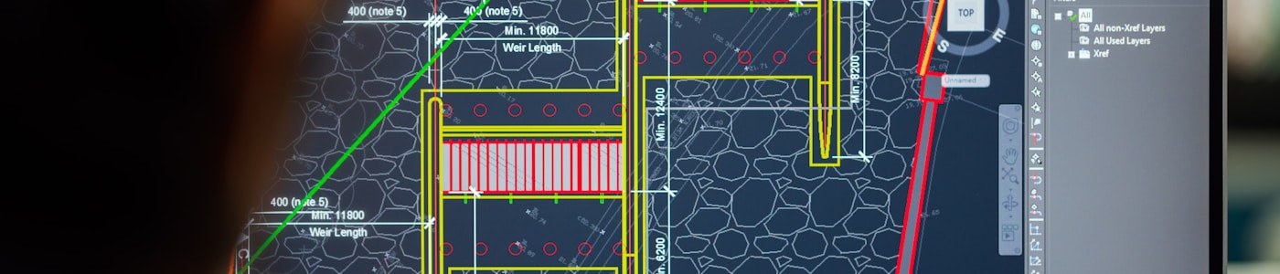 Industrial plant with piping and cooling infrastructure