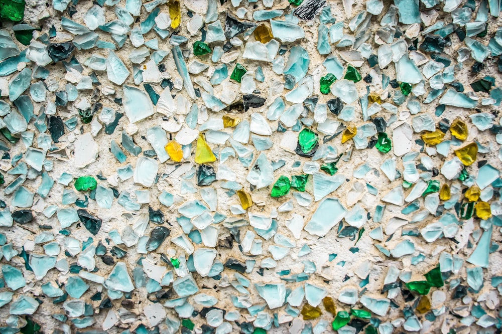 white and green stones on ground