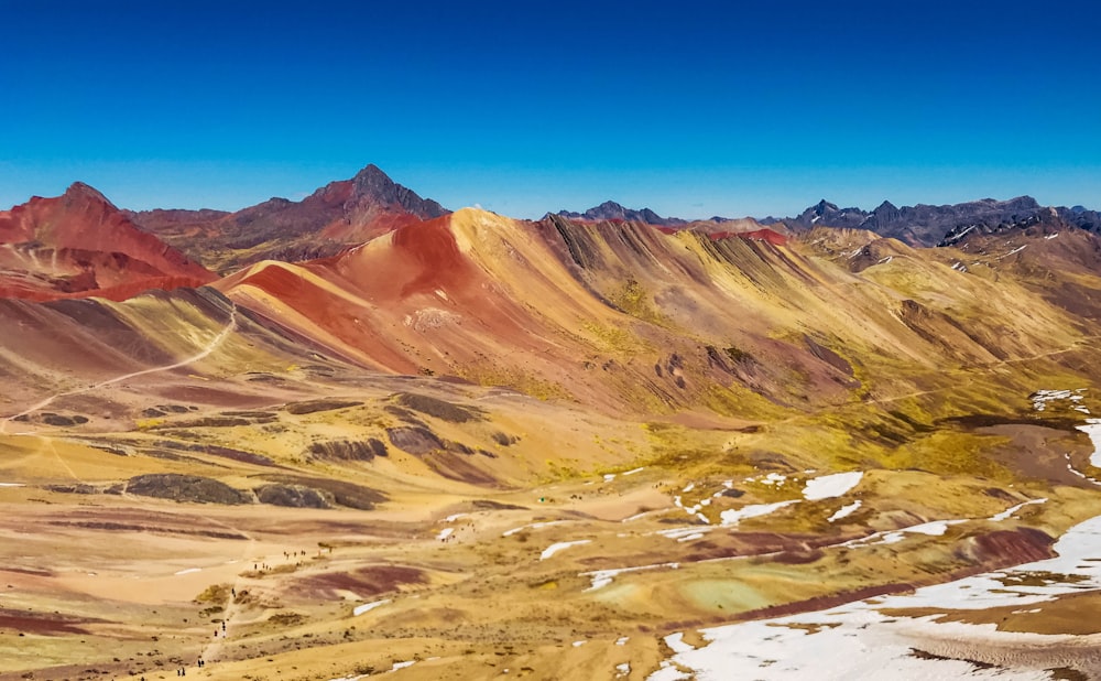 brown and white mountains under blue sky during daytime