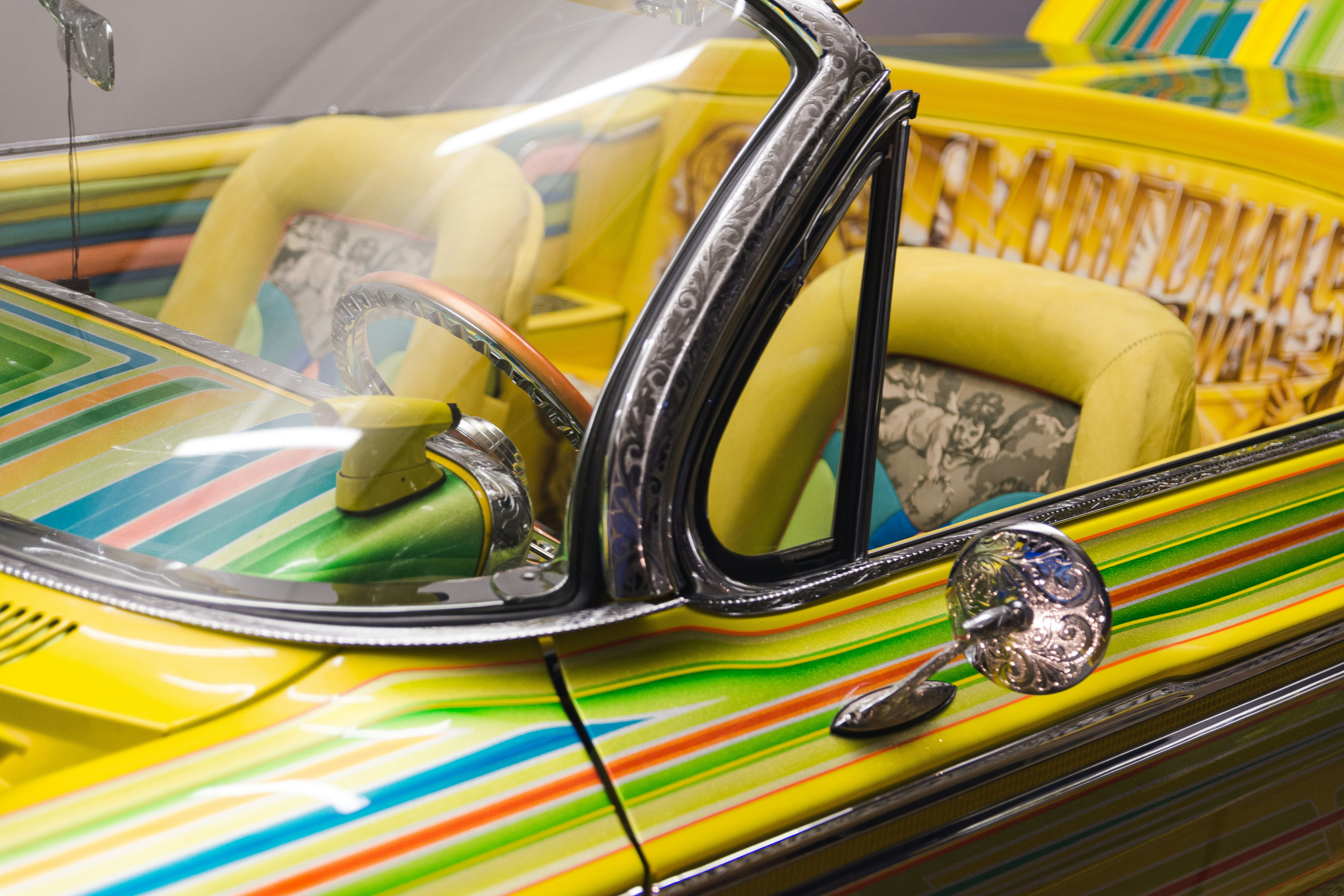 yellow and black car door