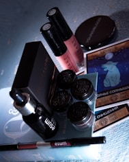 black and pink makeup kit