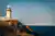 white lighthouse on brown rock formation during daytime