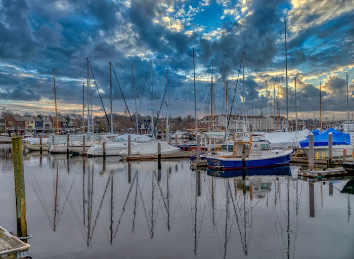 Newport marina and masts