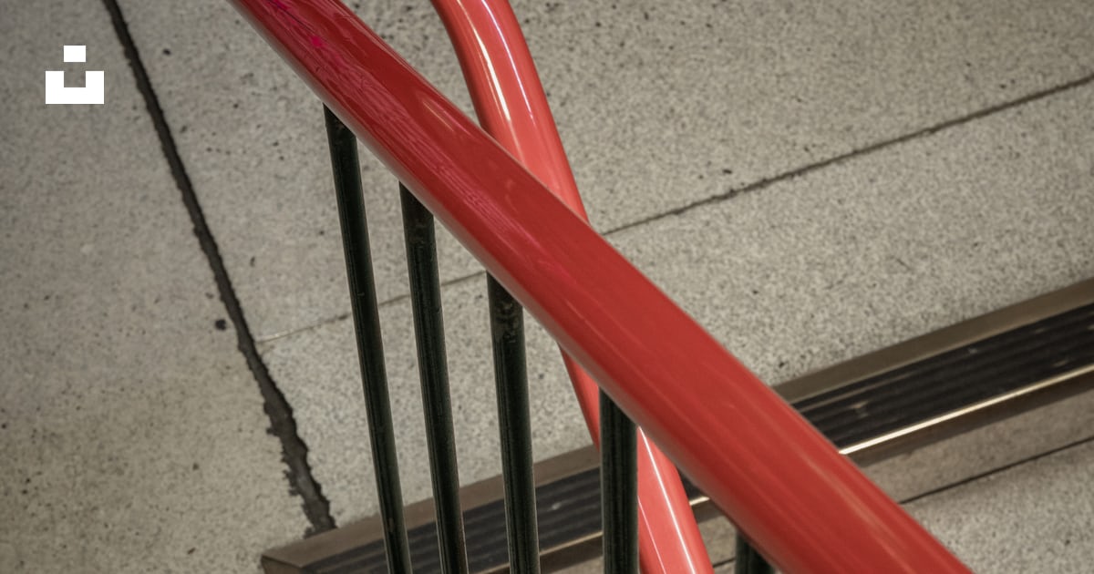 Red metal railings on gray concrete floor photo – Free Melbourne vic ...