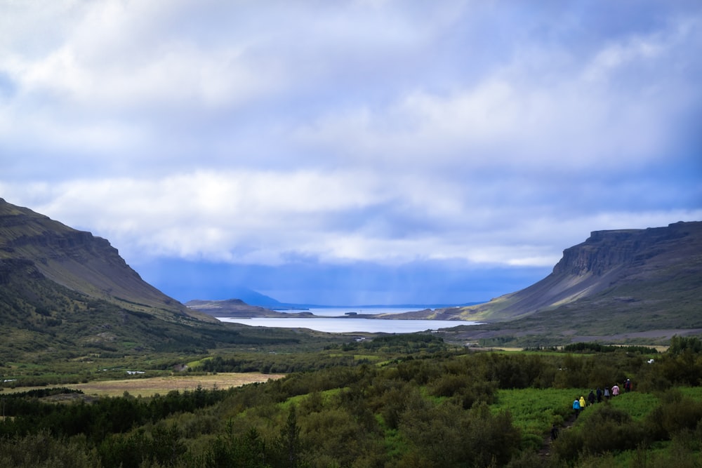 green trees and mountain under white clouds and blue sky during daytime