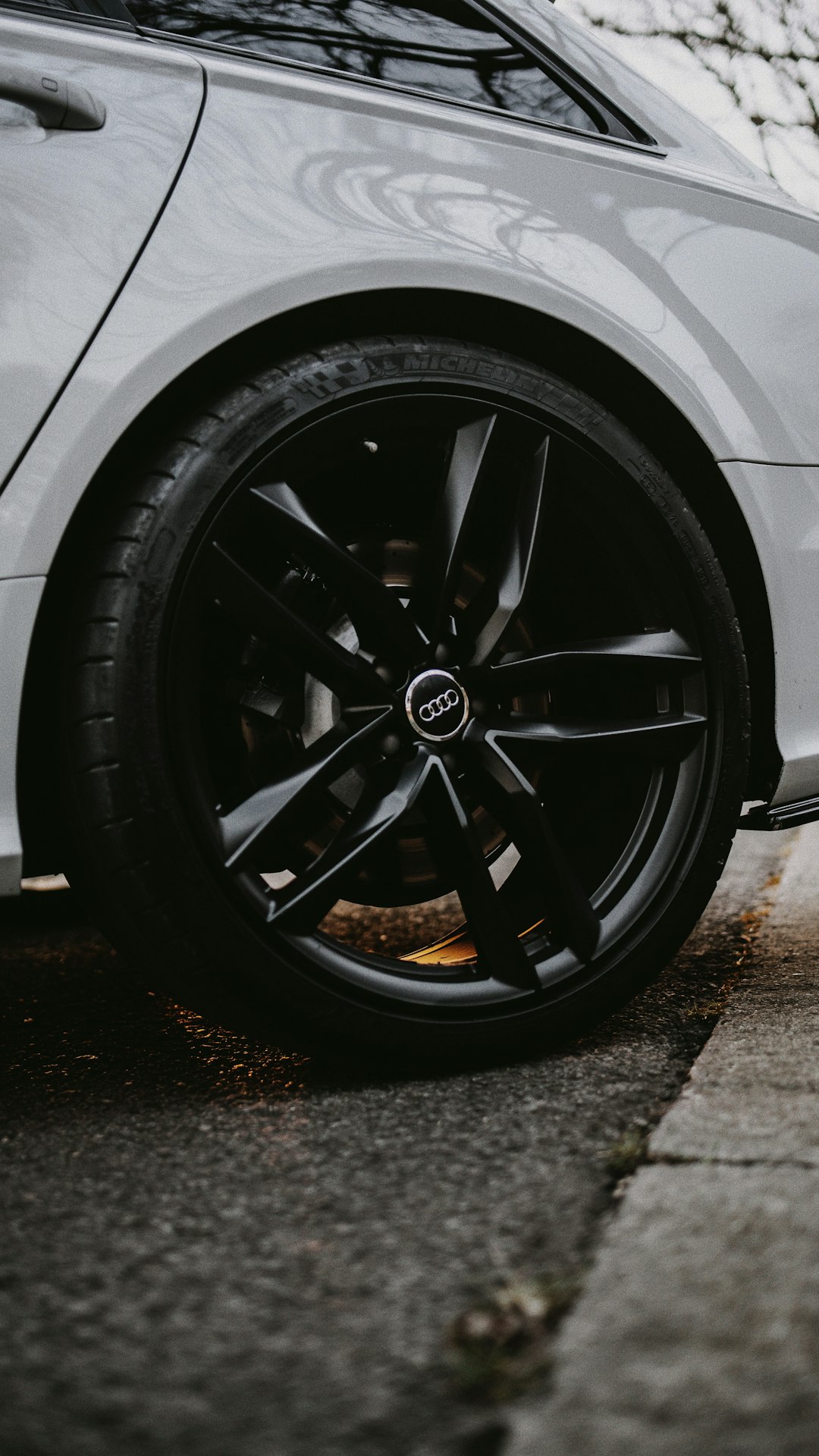 black and silver car wheel