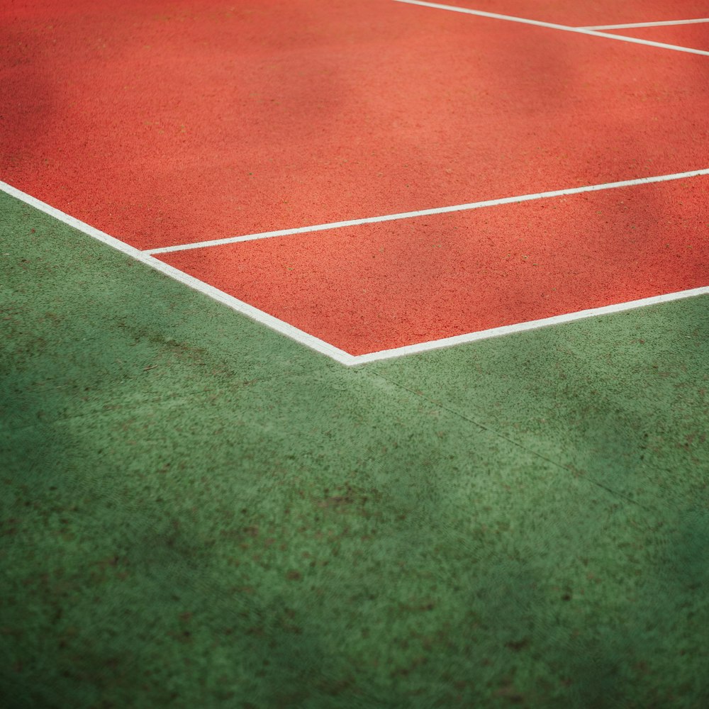 red and white basketball court