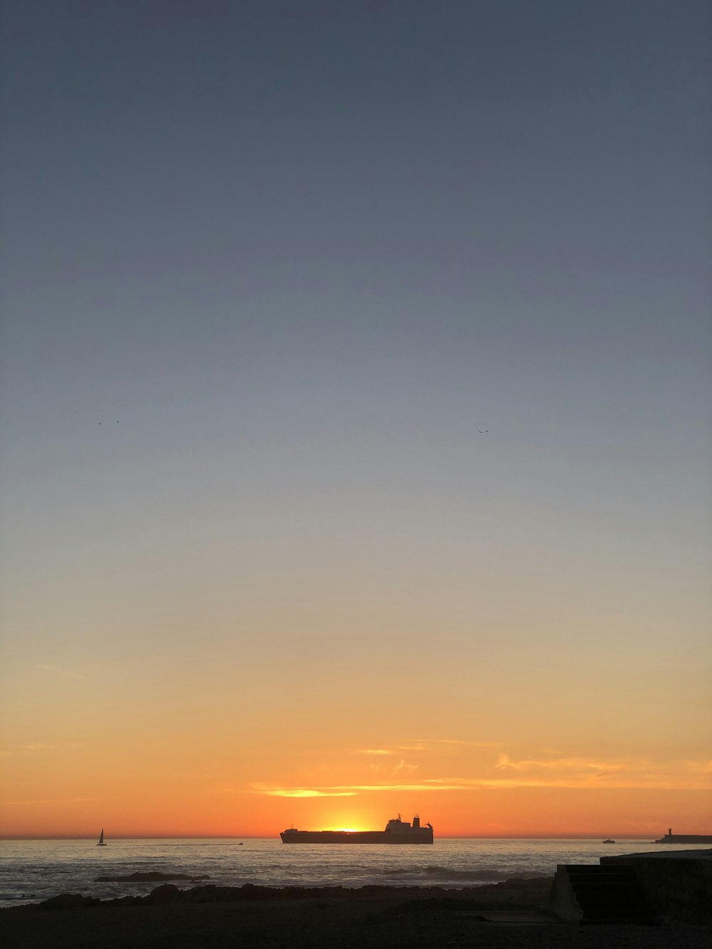 silhouette of mountain during sunset