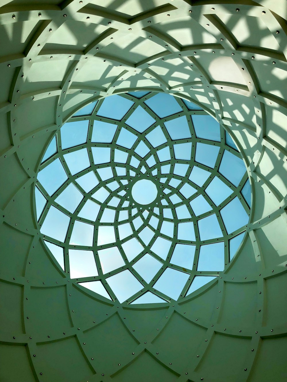 white and gray dome ceiling