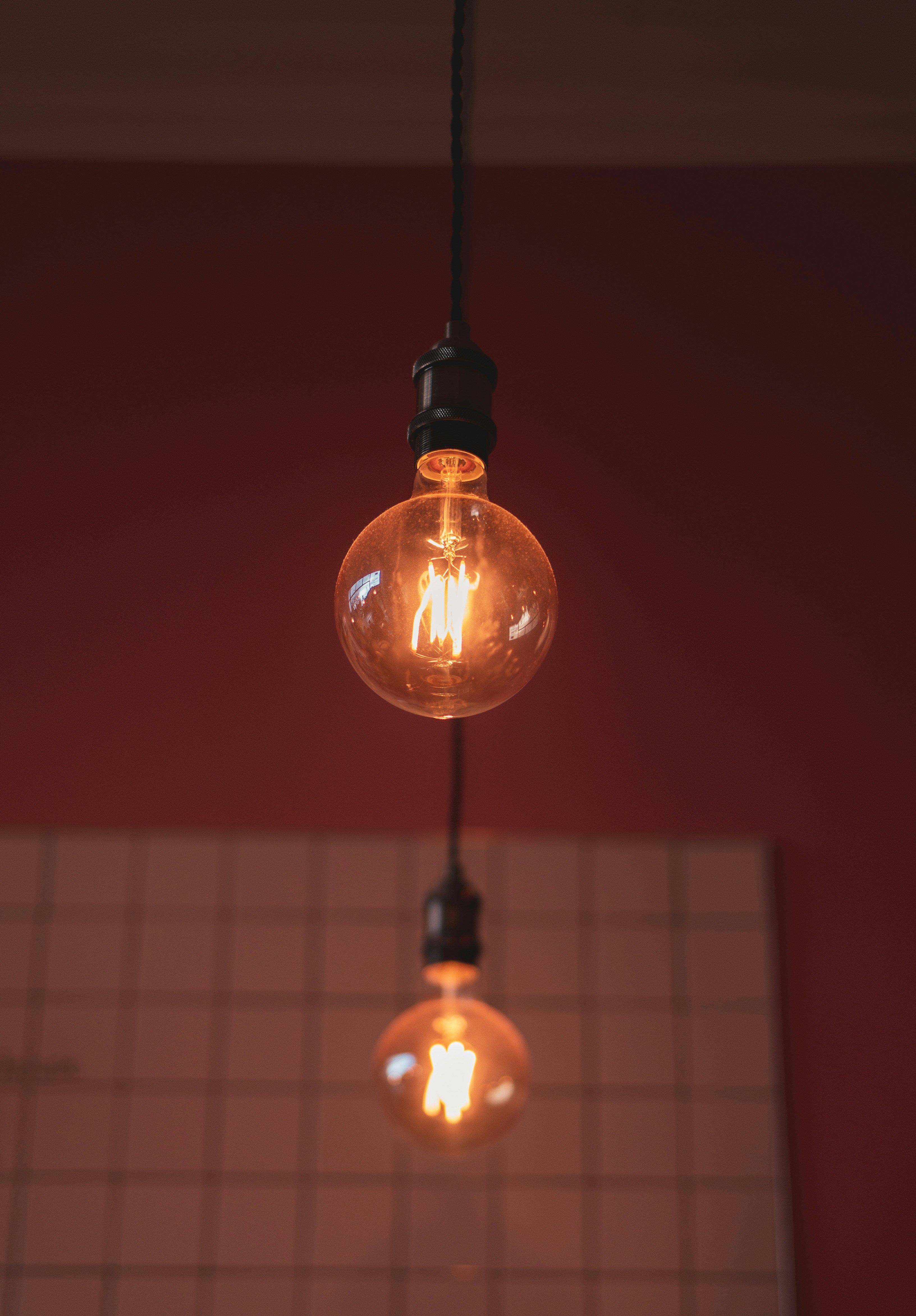 orange and yellow pendant lamp