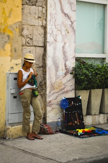 Close-up of a customer happily examining a handcrafted item at Aspen Valley Solutions.
