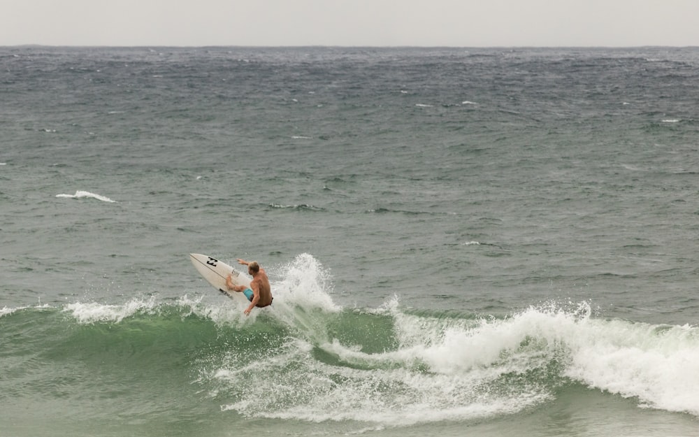 person surfing on sea waves during daytime