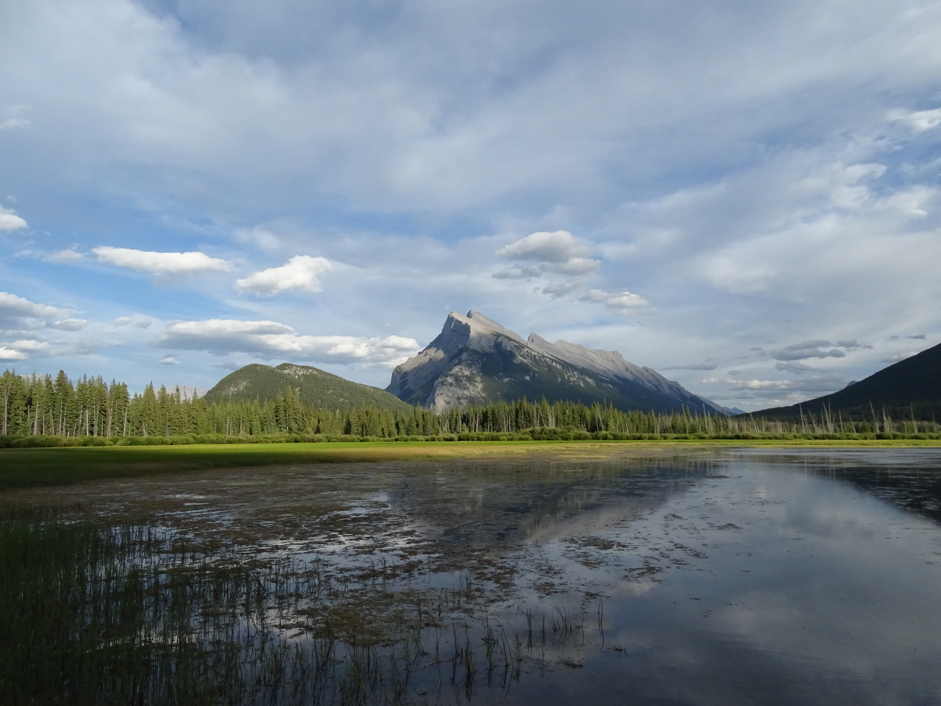 Evening at the Vermilion Lakes near Banff, with the peak of Mount Rundle beyond