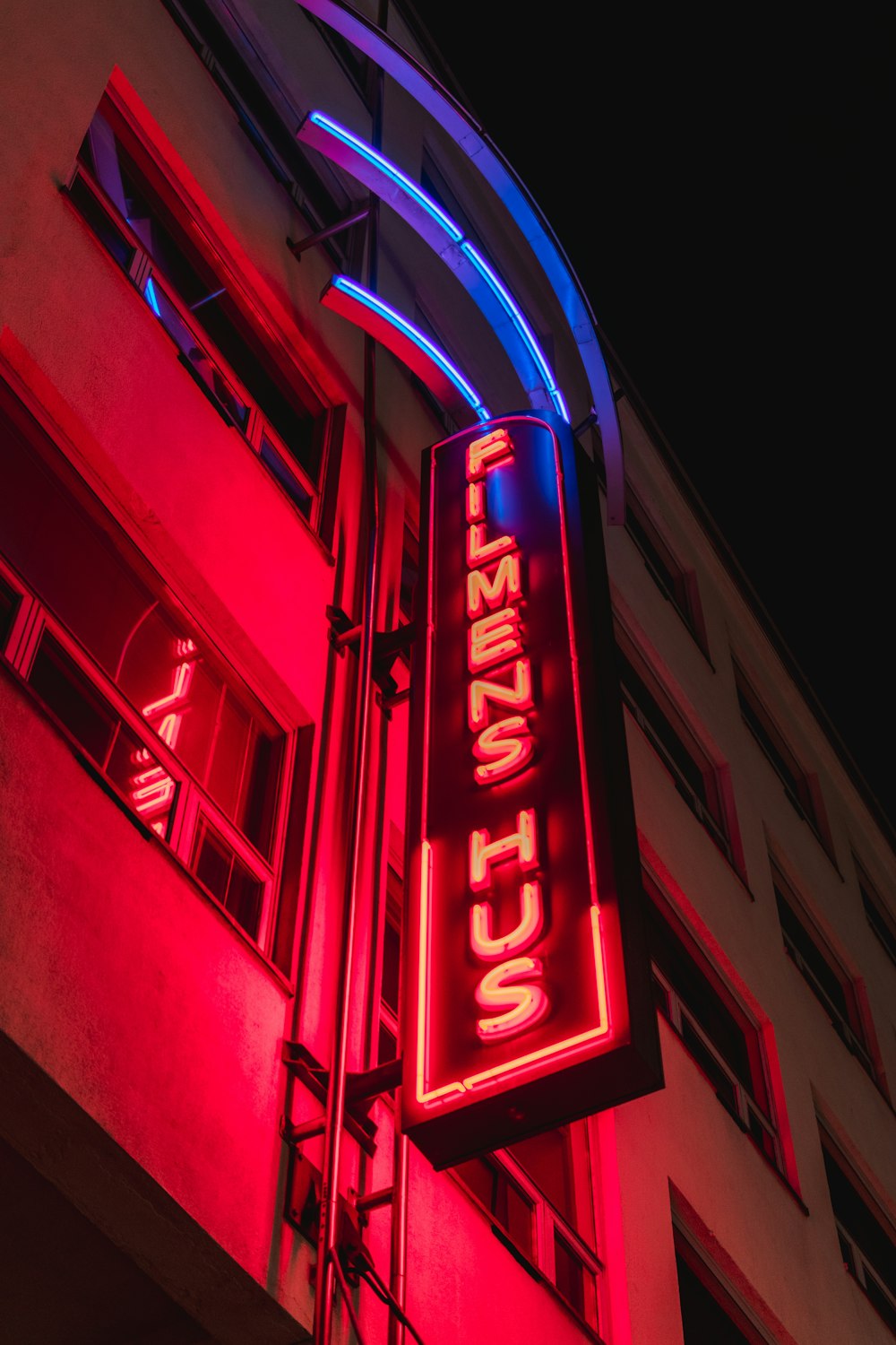 red and white UNK neon light signage