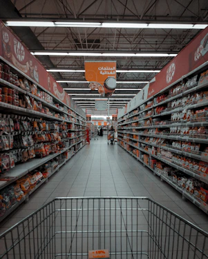 shopping cart filled with items