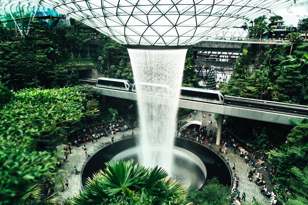 water fountain in the middle of the city