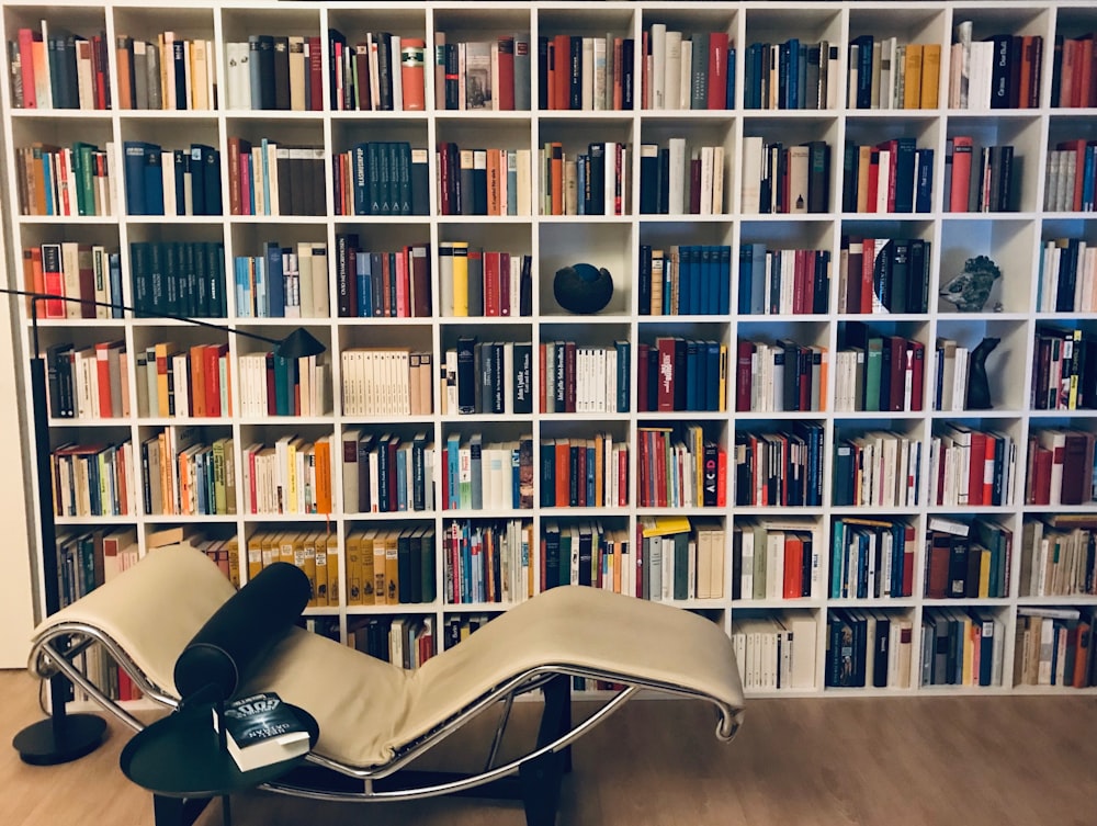 books on shelves inside room