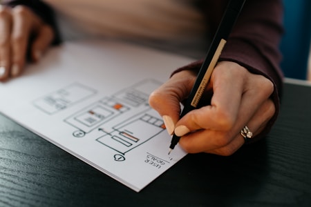 UI/UX designer creating user interfaces
